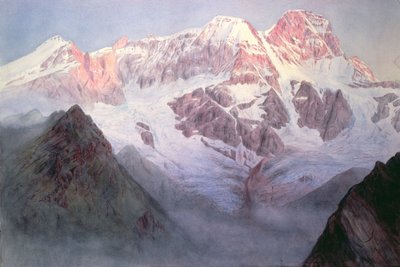 Monte Rosa at Sunrise from above Alagna by Alfred Gibson William